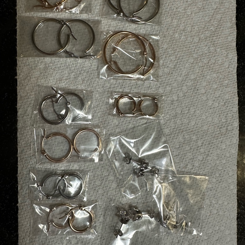 Silver and Gold Hoop Earring Set